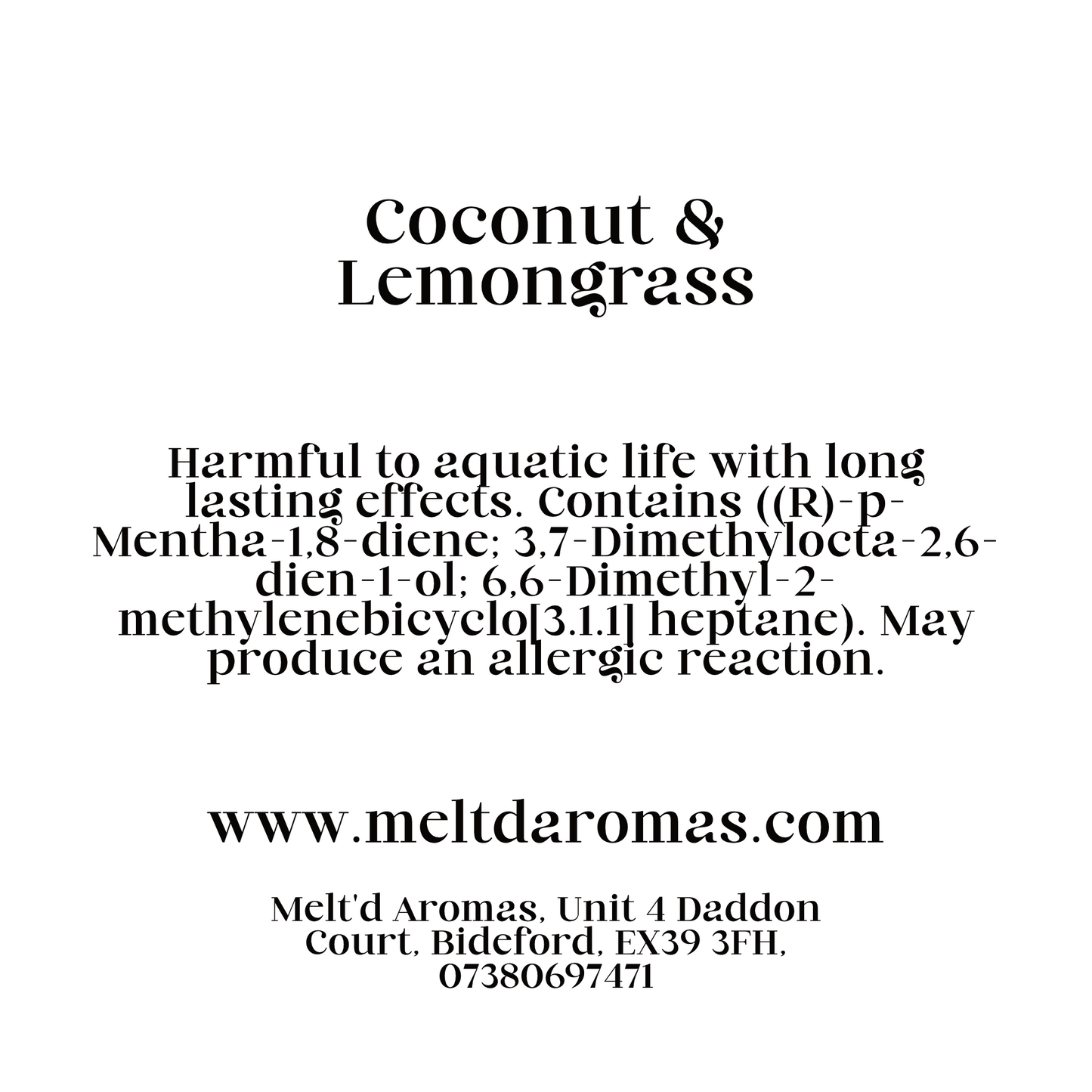 Coconut & Lemongrass - Wax Melt