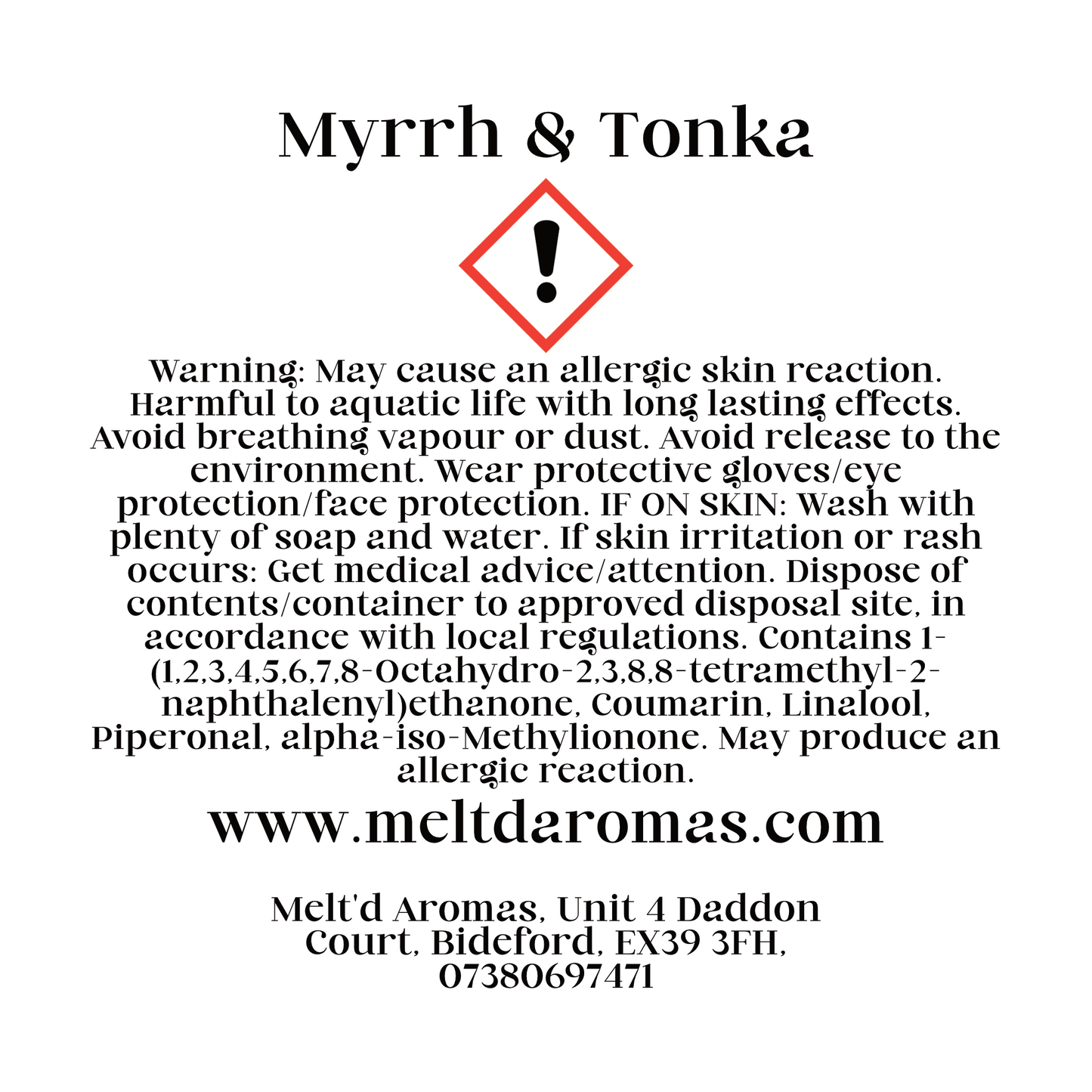 Myrrh & Tonka - Wax Melt