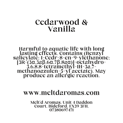 Cedarwood & Vanilla - Wax Melt